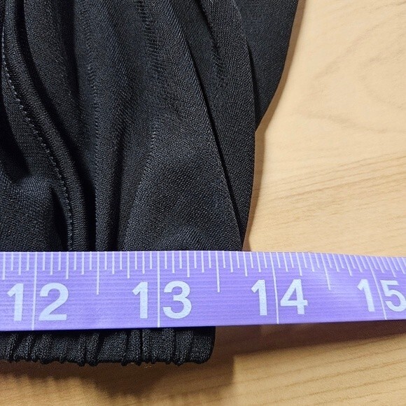 Guess by Marciano Black Bead Embellished Shoulders Deep V-Neck Dressy Blouse - Picture 12 of 12